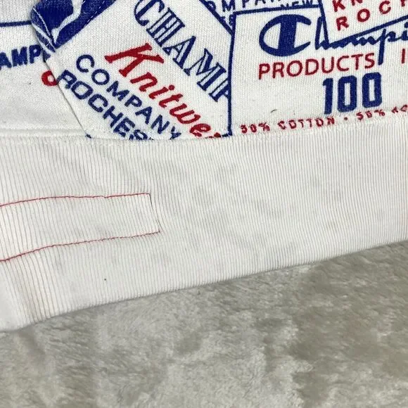 Champion Hoodie Sweatshirt Mens Medium 100 Century Collection All Over Print * - Picture 5 of 13